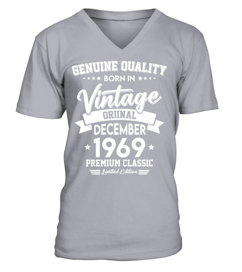 Born In December 1969 Original Vintage V-Neck T-shirt