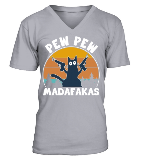 CAT PEW PEW VINTAGE V-Neck T-shirt