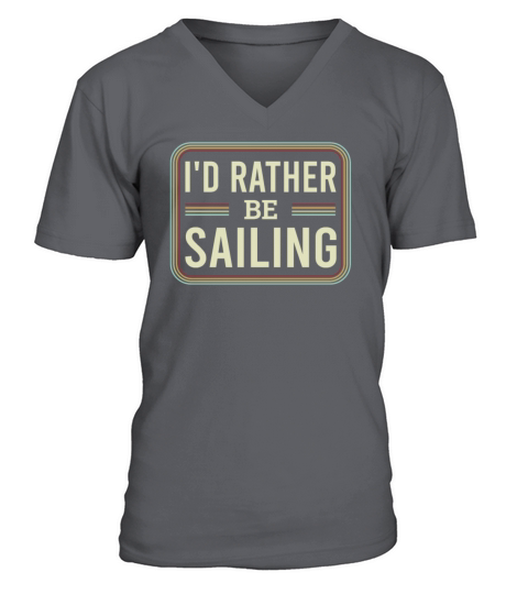 Catamaran Captain Id Rather Be Sailing V-Neck T-shirt