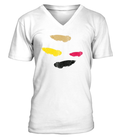 colorful asian arowana fish illustration V-Neck T-shirt
