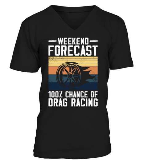 Drag Racing Race Car Retro Vintage V-Neck T-shirt