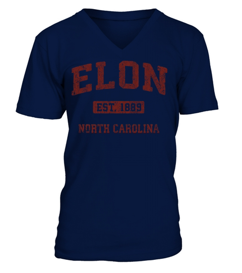 Elon North Carolina Nc Vintage Athletic Sports Des V-Neck T-shirt