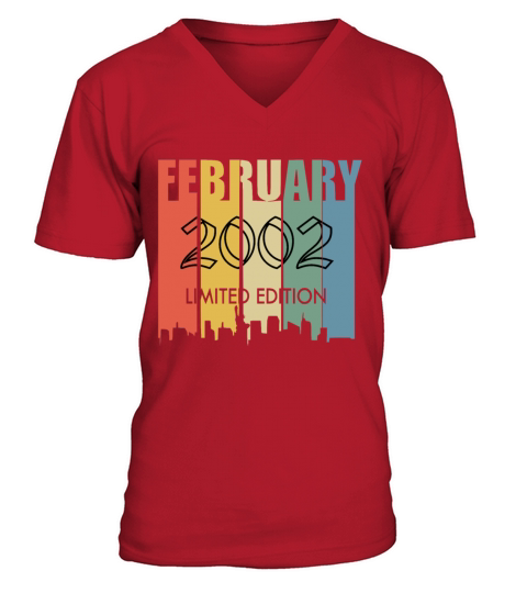 February 2002 vintage birthday gift V-Neck T-shirt