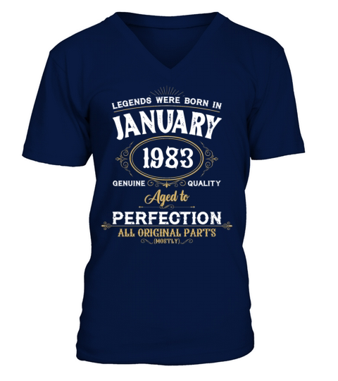 Legends Were Born In January 1983 V-Neck T-shirt