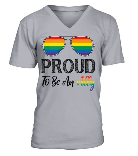 LGBTQ Proud To Be An Ally Pride Valentine Birthday V-Neck T-shirt