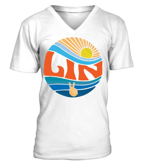Lin Shirt Vintage Sunset Lin Groovy Tie Dye V-Neck T-shirt