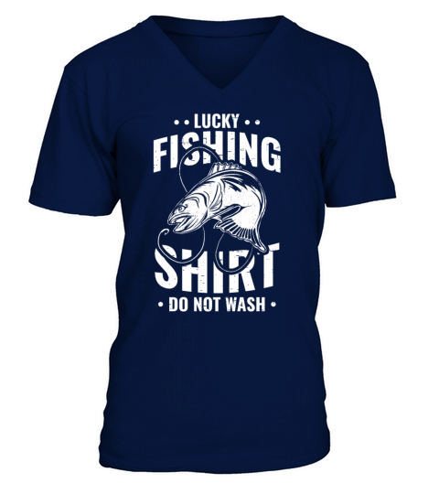 Lucky Fishing Shirt for Fish Hunter and Fisherman V-Neck T-shirt
