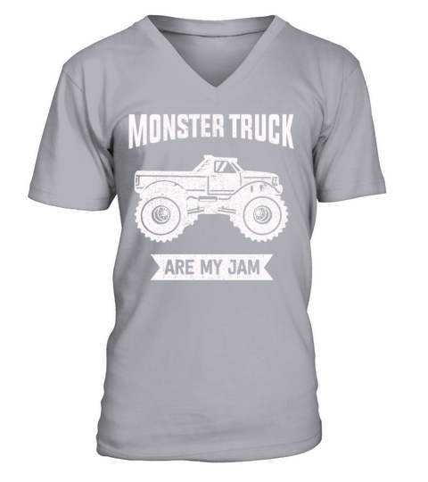 Monster Trucks Are My Jam Vintage Retro V-Neck T-shirt
