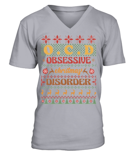 OCD Obsessive Christmas Disorder V-Neck T-shirt