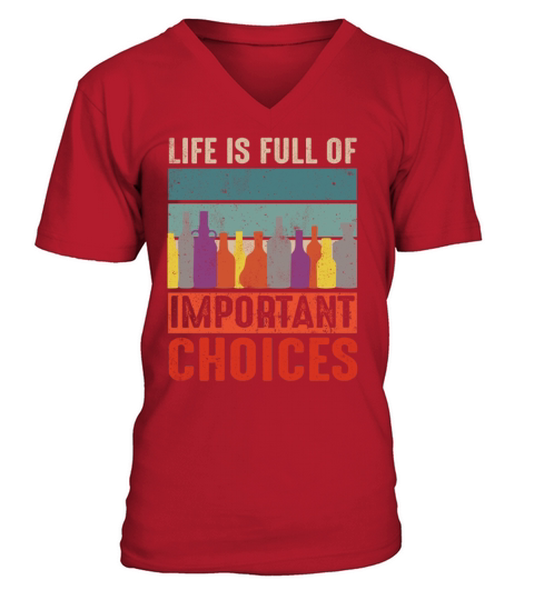 Retro Vintage Life Full Of Choices Bottle Spirit V-Neck T-shirt