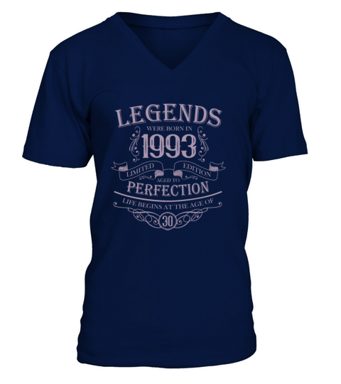 Vintage 1993 Birthday 30th Birthday Sayings Legend V-Neck T-shirt