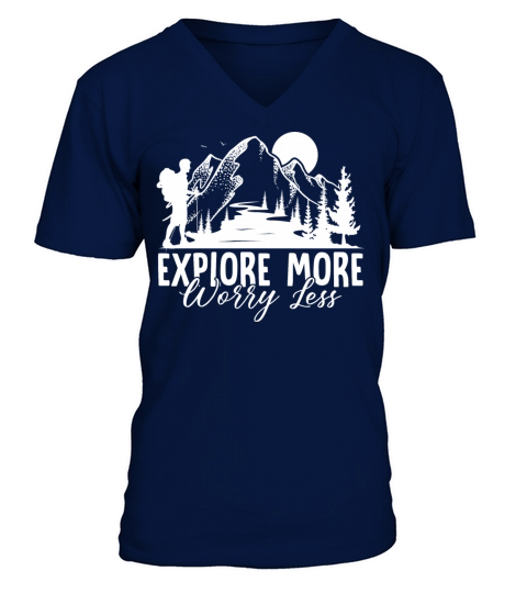 Vintage Mountains Climber Hiker V-Neck T-shirt