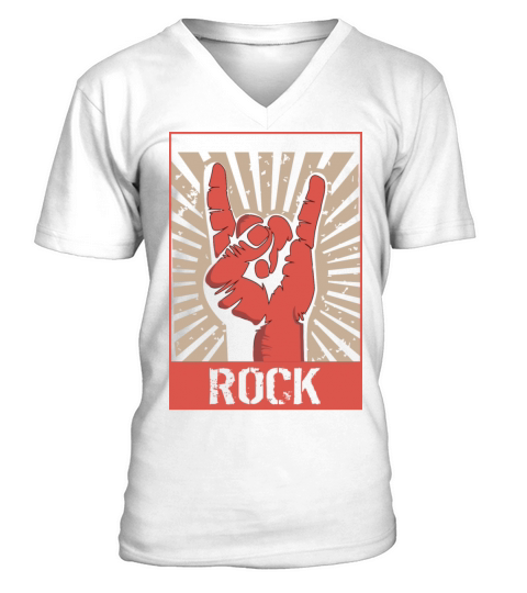 Vintage Rock Concert Band Poster 70S 80S Retro Mus V-Neck T-shirt