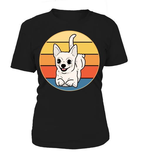 Cute Chihuahua Dog Breed Vintage Retro Sunset Women's T-Shirt