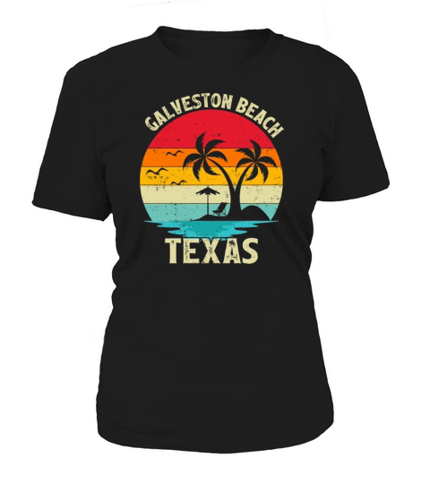Family Vacation Vintage Retro Texas Galveston Beac Women's T-Shirt