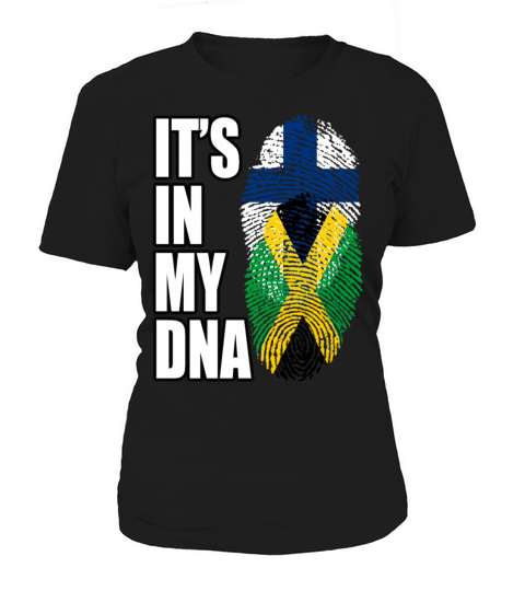 Finland And Jamaican Mix Heritage DNA Flag Women's T-Shirt