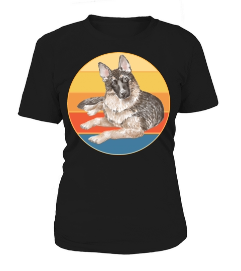 German Shepherd Dog Breed Vintage Retro Sunset Women's T-Shirt
