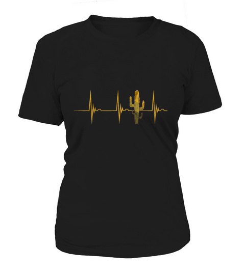 Saguaro Cactus Heartbeat EKG Pulse Succulent Cacti Women's T-Shirt