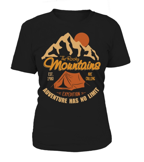 Vintage Retro Rocky Mountains Hiking Camping Gift Women's T-Shirt