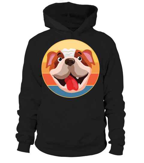 Bulldog Dog Breed Vintage Retro Sunset Hoodie Unisex