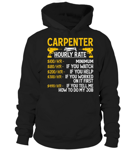 Carpenter Hourly Rate - Funny Carpenter Vintage Hoodie Unisex