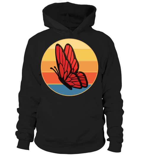 Cute Butterfly Retro Sunset Vintage Animal Insect Hoodie Unisex
