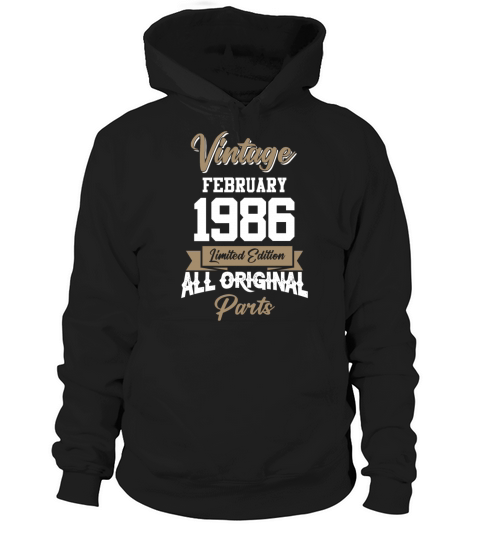 February 1986 Vintage Birthday Present Hoodie Unisex