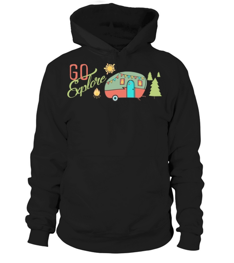 Go Explore RV Camping Trip Vintage Colors Tant Hip Hoodie Unisex