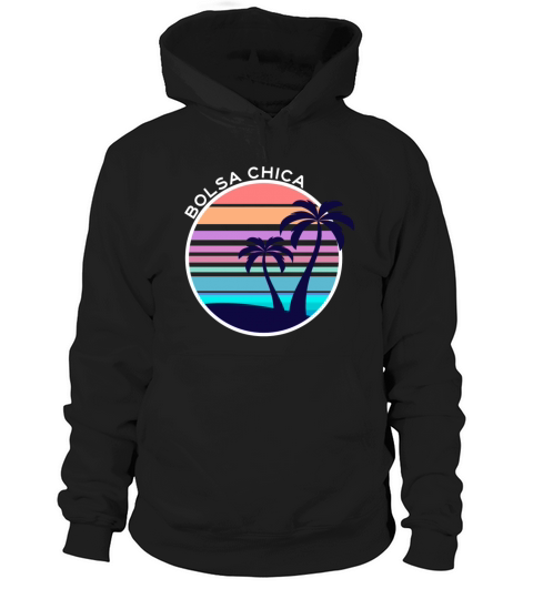 Vintage Bolsa Chica California Beach Wave Sunset A Hoodie Unisex