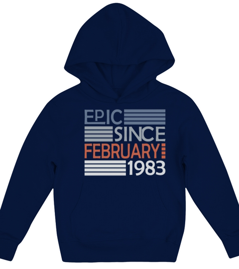 40th birthday epic since vintage february 1983 Kids Hoodie