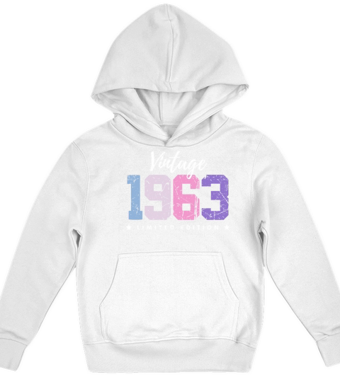60 Years Vintage 1963 Retro 60th Birthday Kids Hoodie