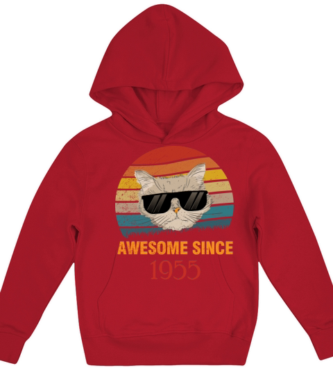 Awesome Since 1955 68 Birthday Anniversary Gift Kids Hoodie