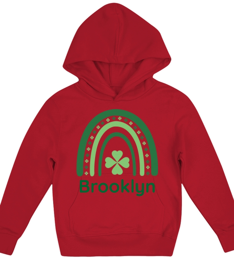 Brooklyn Clover Charm Boho Rainbow Kids Hoodie