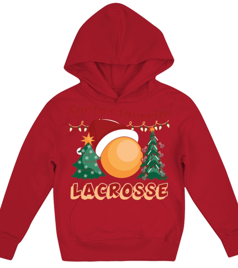 Christmas Sport Santas Favorite Lacrosse Kids Hoodie