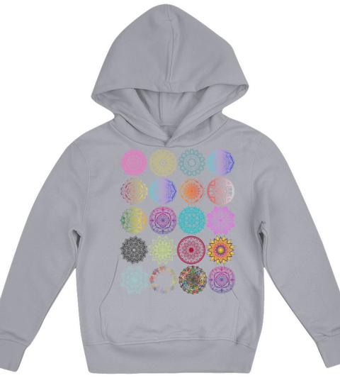 Color Mandala Sarlimak Patchwork Graphic Pattern Kids Hoodie