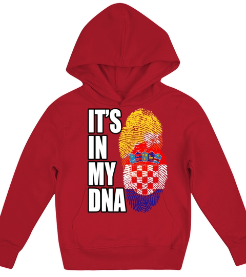 Croatian And Bhutanese Mix Heritage DNA Flag Kids Hoodie
