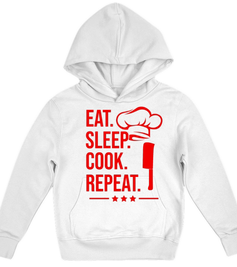 eat sleep cook repeat Kids Hoodie