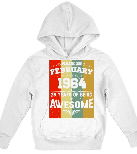 February 1964 Vintage Birthday Present Kids Hoodie