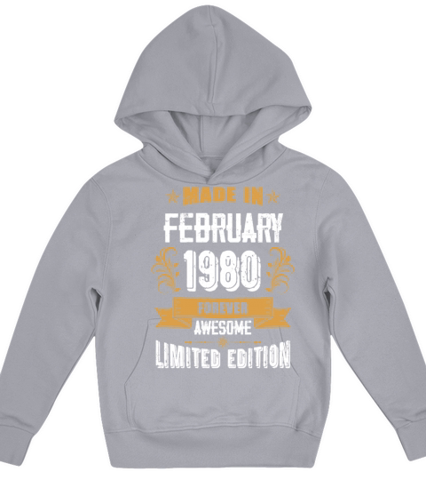 February 1980 Vintage Birthday Present Kids Hoodie