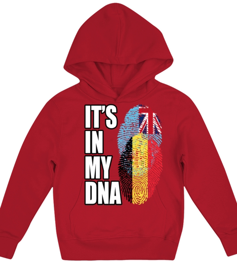 Fijian And Belgian Mix Heritage DNA Flag Kids Hoodie