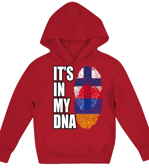 Finland And Armenian Mix Heritage DNA Flag Kids Hoodie