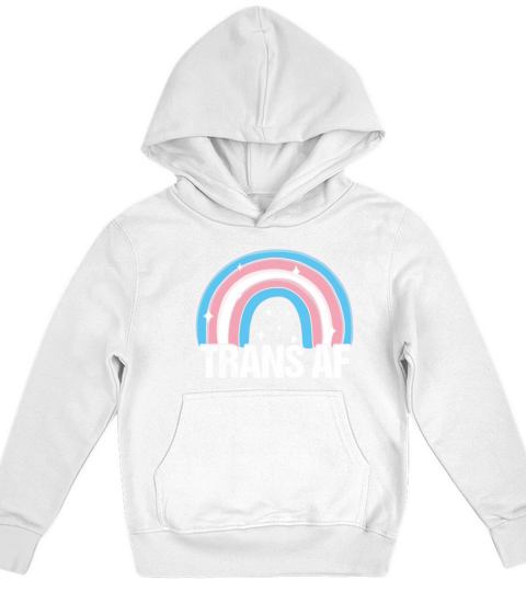 Trans AF Transsexual Transgender Pride Flag Rainbo Kids Hoodie