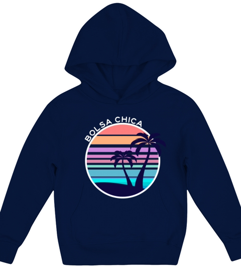Vintage Bolsa Chica California Beach Wave Sunset A Kids Hoodie
