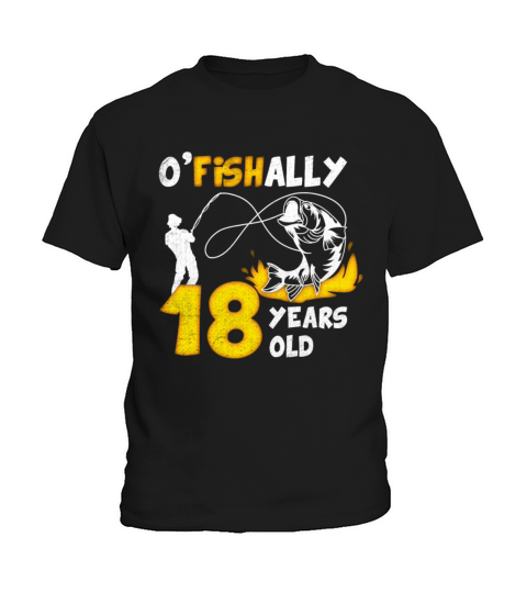 18th Birthday Fishing 1975 Vintage Fisherman Angle Kids T-Shirt
