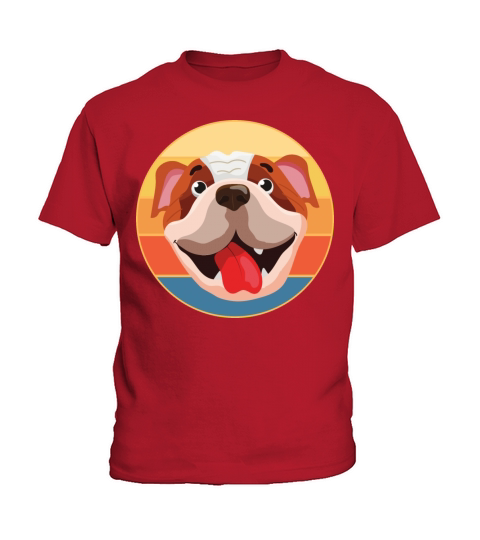 Bulldog Dog Breed Vintage Retro Sunset Kids T-Shirt