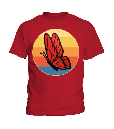 Cute Butterfly Retro Sunset Vintage Animal Insect Kids T-Shirt
