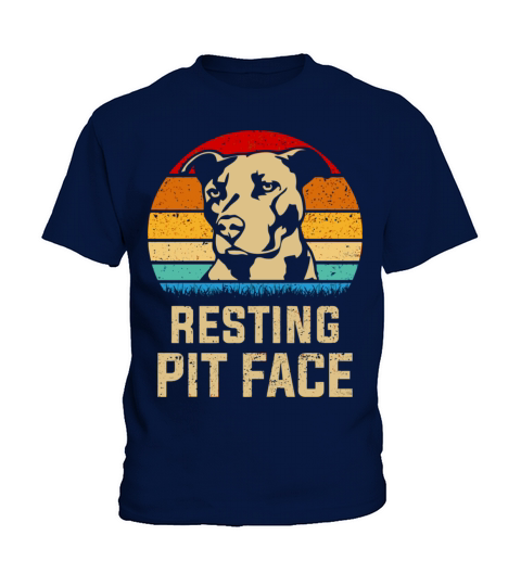 Dog Pitbull Resting Pit Face Funny Vintage For Men Kids T-Shirt