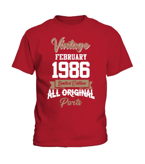 February 1986 Vintage Birthday Present Kids T-Shirt