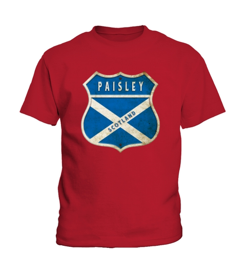 Paisley Scotland coat of arms flag design Kids T-Shirt