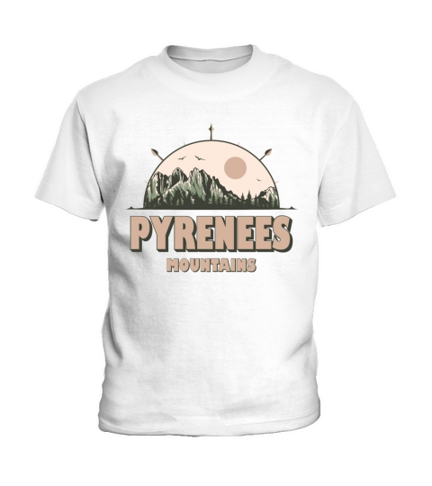 Pyrenees Mountains Vintage Mountain Hiking Design Kids T-Shirt